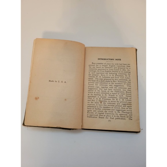 Vintage 1921 Simplified Catechism By Dr. Martin Luther Lutheran Book - Picture 6 of 8
